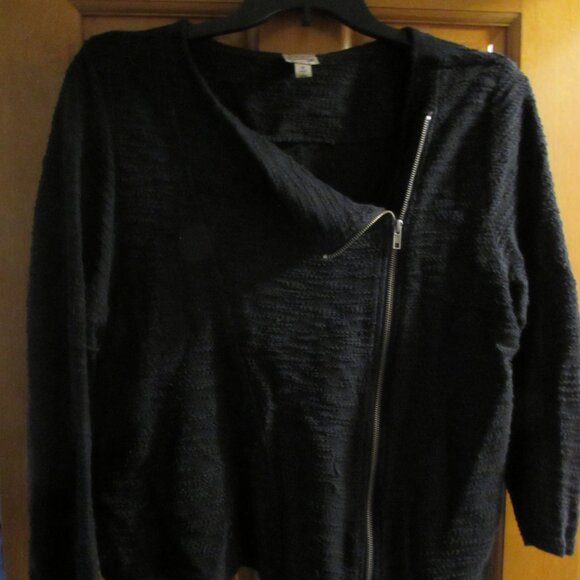 Como Vintage Jackets & Blazers - Como Vintage Size 1X Fabric Moto Jacket Style Zip Up Jacket